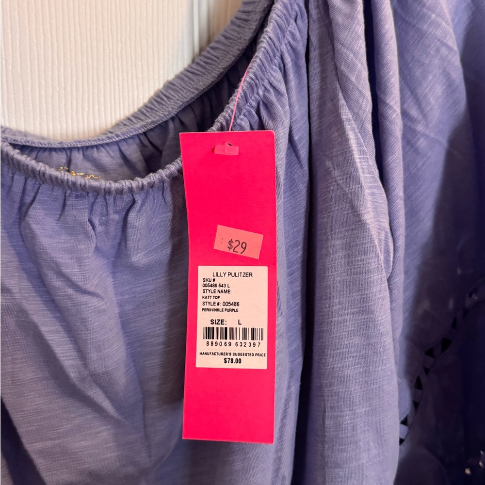 NWT Lilly Pulitzer Katt Top in Periwinkle Purple - Picture 5 of 5